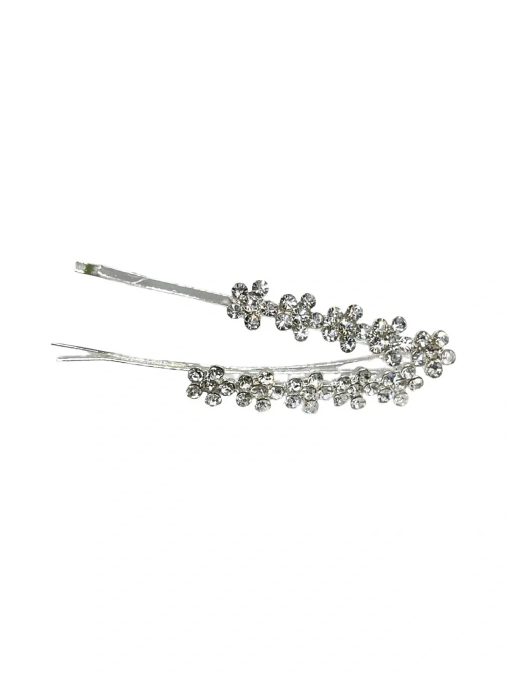 Dazzling Silver Crystal Floral Hair Accessory Clip Barrette Pin FINAL PRICE DROP